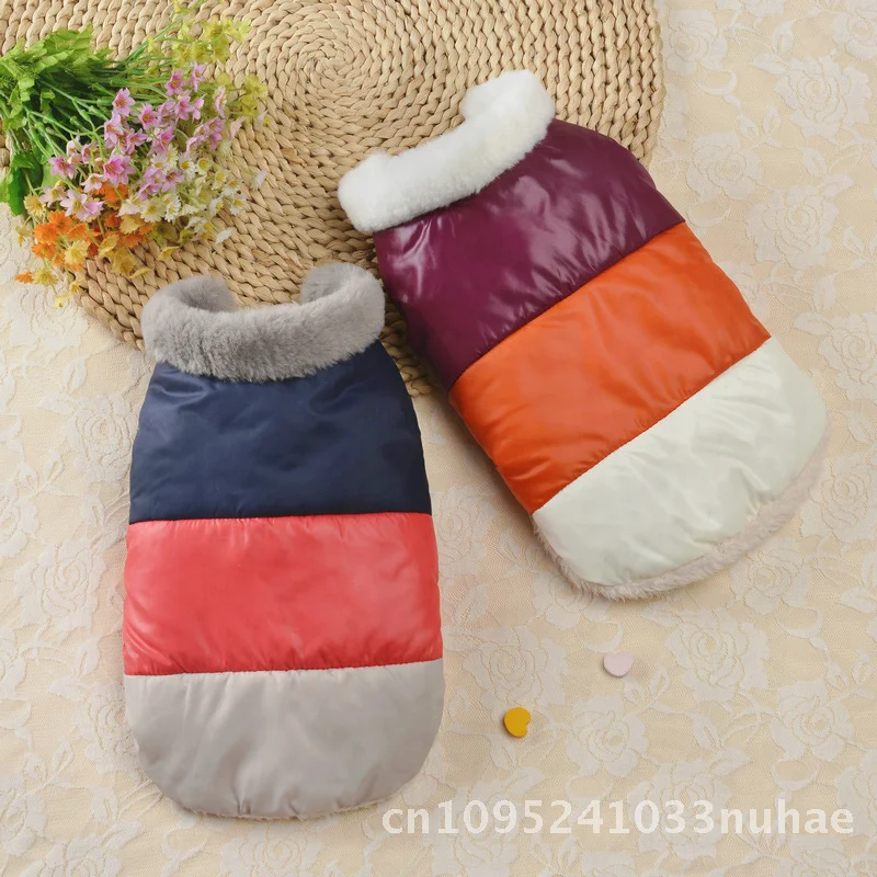 الشتاء ملابس الحيوانات الأليفة معطف دافئ مبطن بالصوف القطن ثلاثة ألوان الكلب سترة نمط غير رسمي عالمي لجميع الجنسين حجم S إلى XXL #4