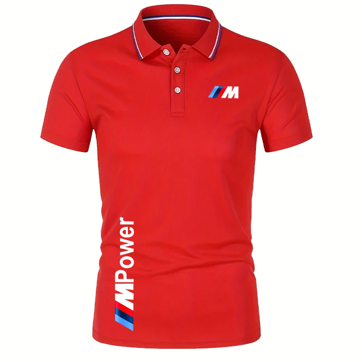 Nieuwe lente/zomer herenmode button polo BMW logo motorsport team heren poloshirt zwembad sportkleding zakelijk