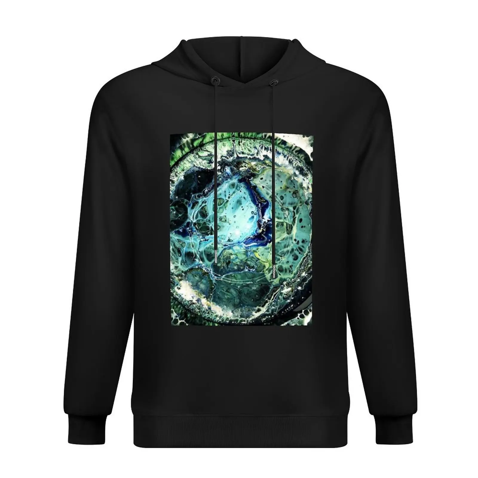 

Emerald Lagoon - Unstirred Paint: Water Hoodie men's coat men's winter sweater male clothes graphic t shirts men men's hoodies