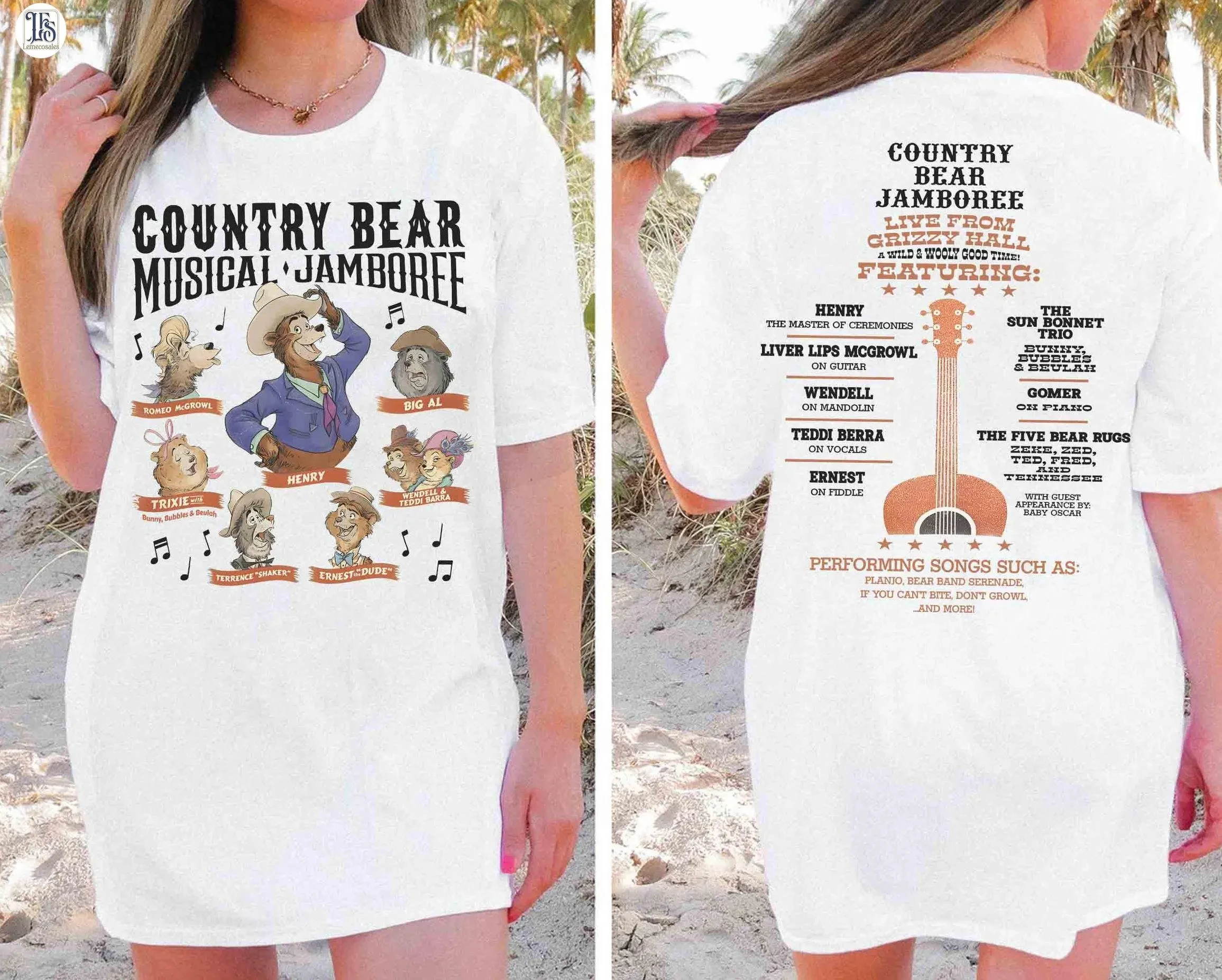 

Disney Country Bear Jamboree Musical Character Group T-Shirt, Disneyland Family Vacation Trip Disney Country Bear Poster T-Shirt
