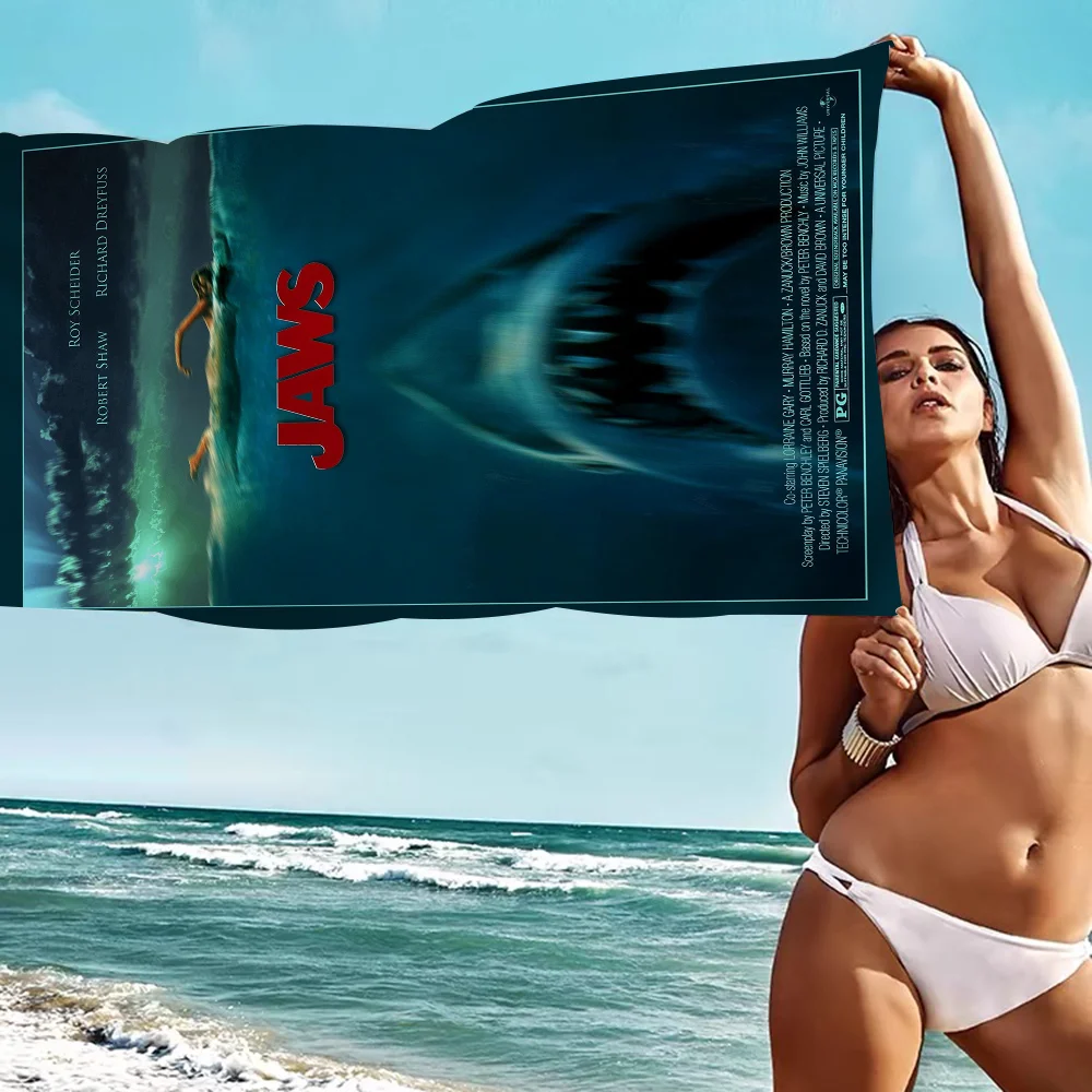 Jaws Movie Shark Towel Microfiber Beach Towel Absorbent Quick dry Soft Yoga Swimming Resort Mountain Climbing Towel