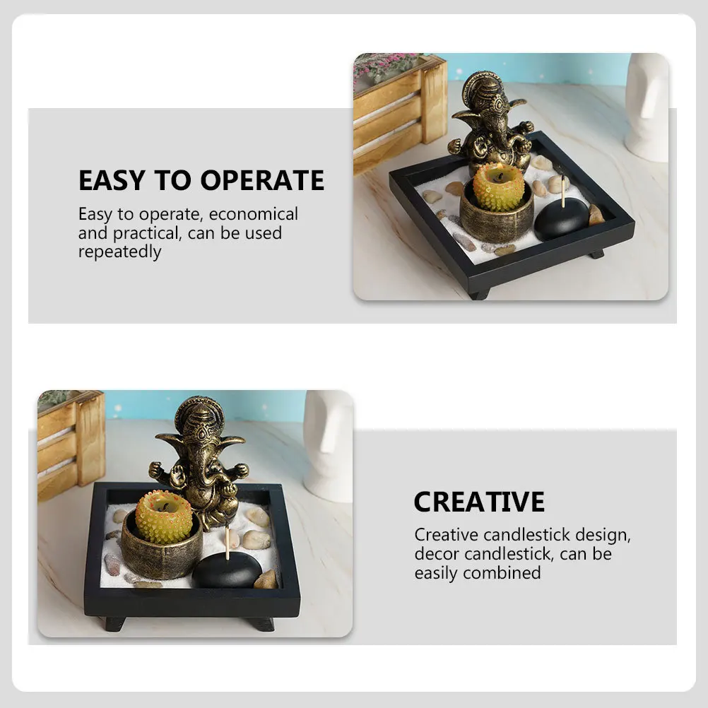 

Elephant Figurines Ornament Southeast Asia Decor Design Candlestick Tealight Holder