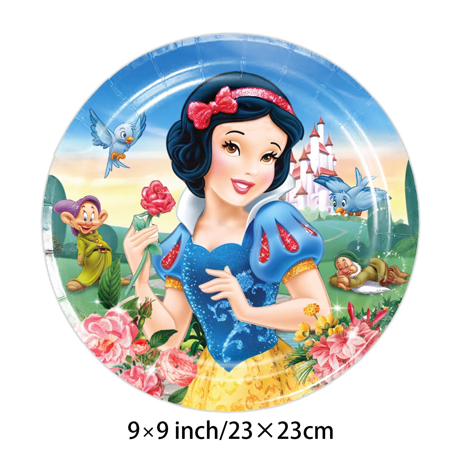 Disney White Snow Princess Birthday Party Supplies Paper Plate Cup Napkin Tablecloth For Girls Baby Shower Princess Party Decor