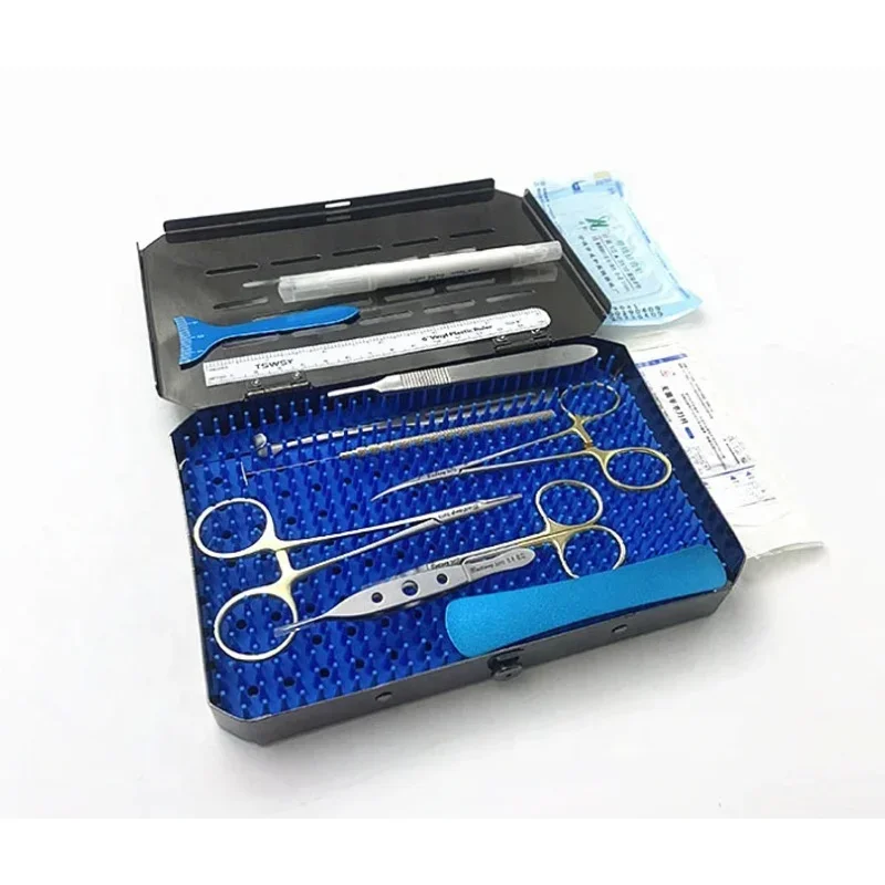 12 Pcs Instrument Set Blepharoplasty Surgical Instruments Instrument Delivery Box Whitening Tool