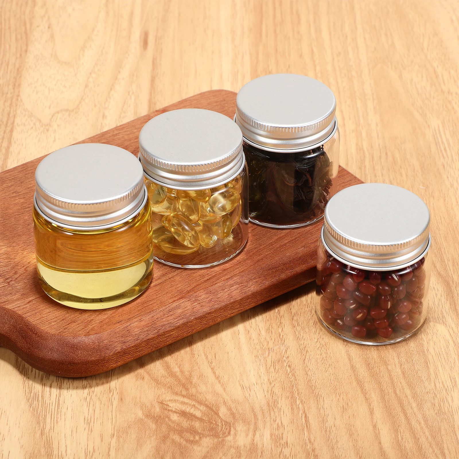 

20 Pcs Glass Jar Sealing Lid Tiny Jars Small Cover Airtight Clear Honey Storage with Lids