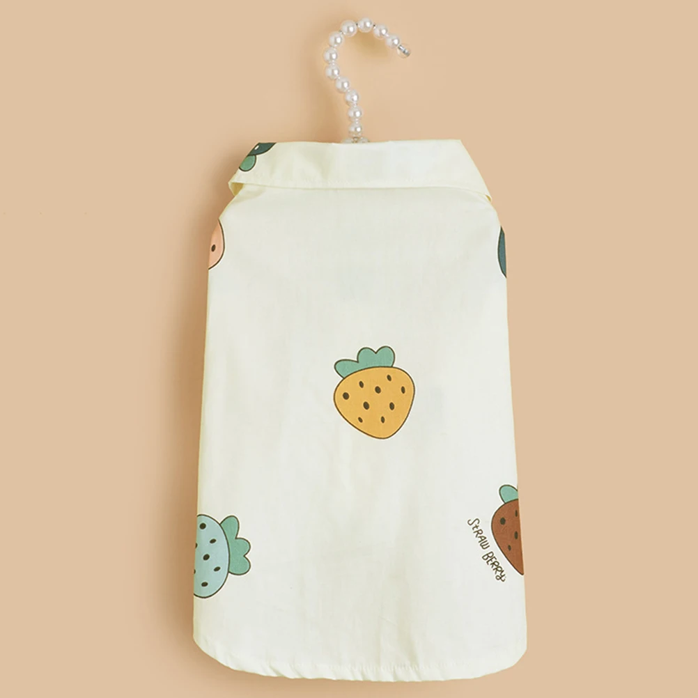 

Strawberry Printed Shirt Dog Apparel Breathable Pet Outfit Cat Coat for Small Cats Puppy Animals Shirts