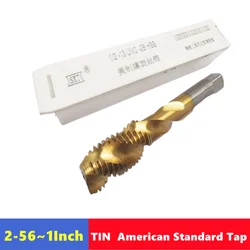 1 unidad W6542 HSS TIN grifo americano derecho UNC/UNF 4-40 1/4 1/2 3/8 5/16, utilizado para herramientas de roscado interno en máquinas herramientas