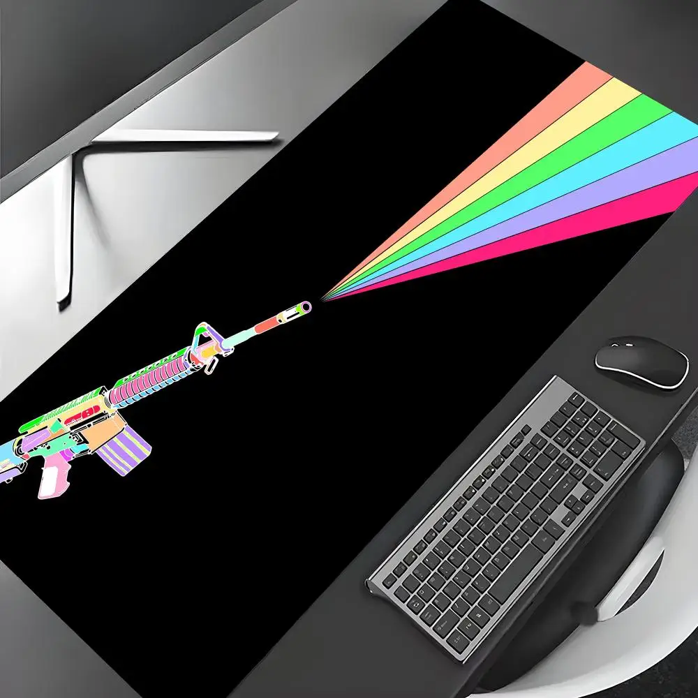 

Creative design of colorful gun Mouse Pad Desk Mat Gaming mat gamer pc accessories rubber anti-slip keypad expansion mousepad