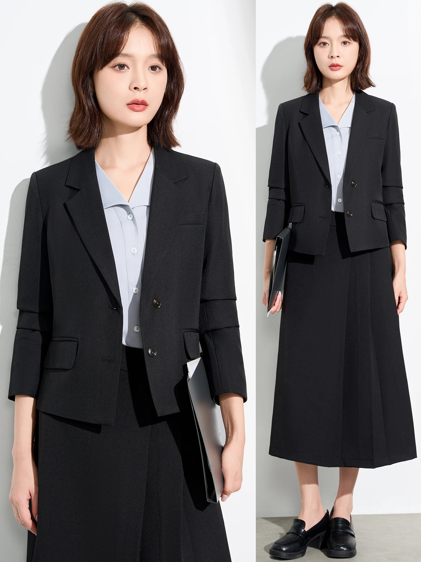 Short Suit Jacket Women's Interview Formal Wear Student Dormitory Professional Clothing Spring Autumn Seasonal Outfit Set