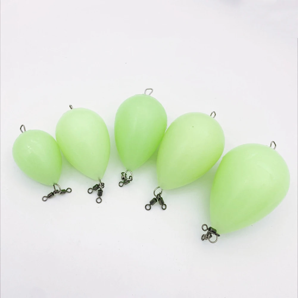 Flutuador de pesca luminosa acrílico, multi-tamanho, durável, alta qualidade, noite, bobber, verde, 1 pc