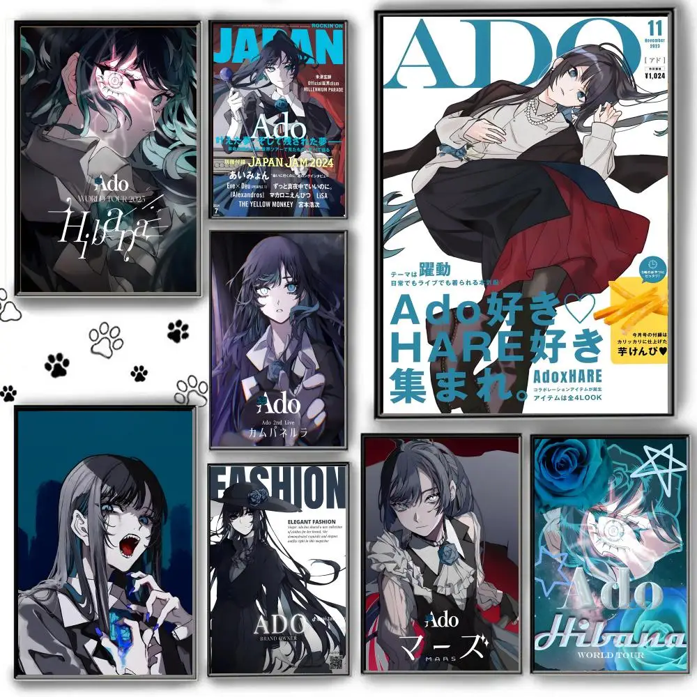 Ado Singer Ado Anime-Poster, selbstklebende HD-PVC-Wandkunst – wasserdicht und schmutzabweisend für das Heimbüro