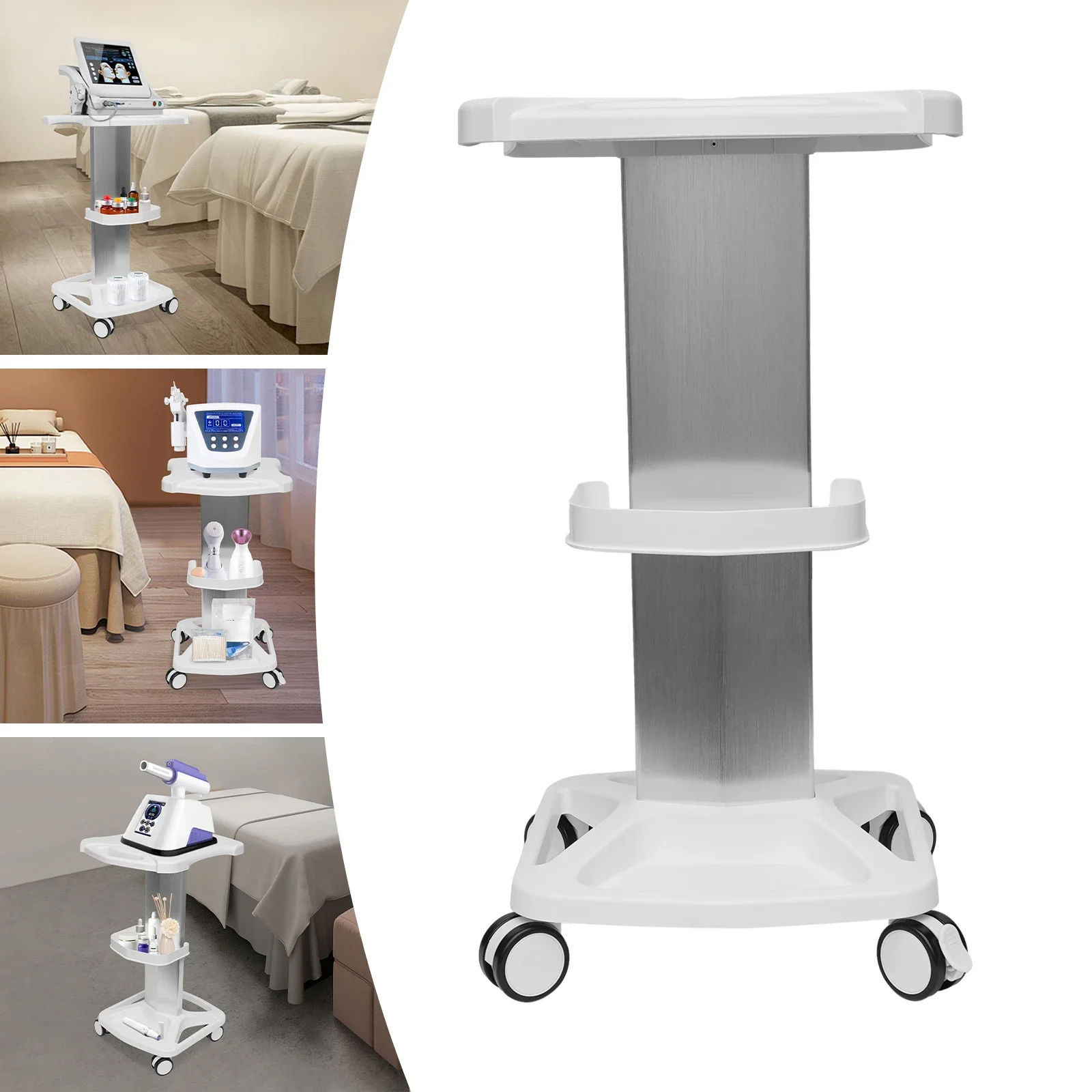 

Mobile Trolley Stand Medical Rolling Carts Spa Salon Beauty Machine Holder Cart