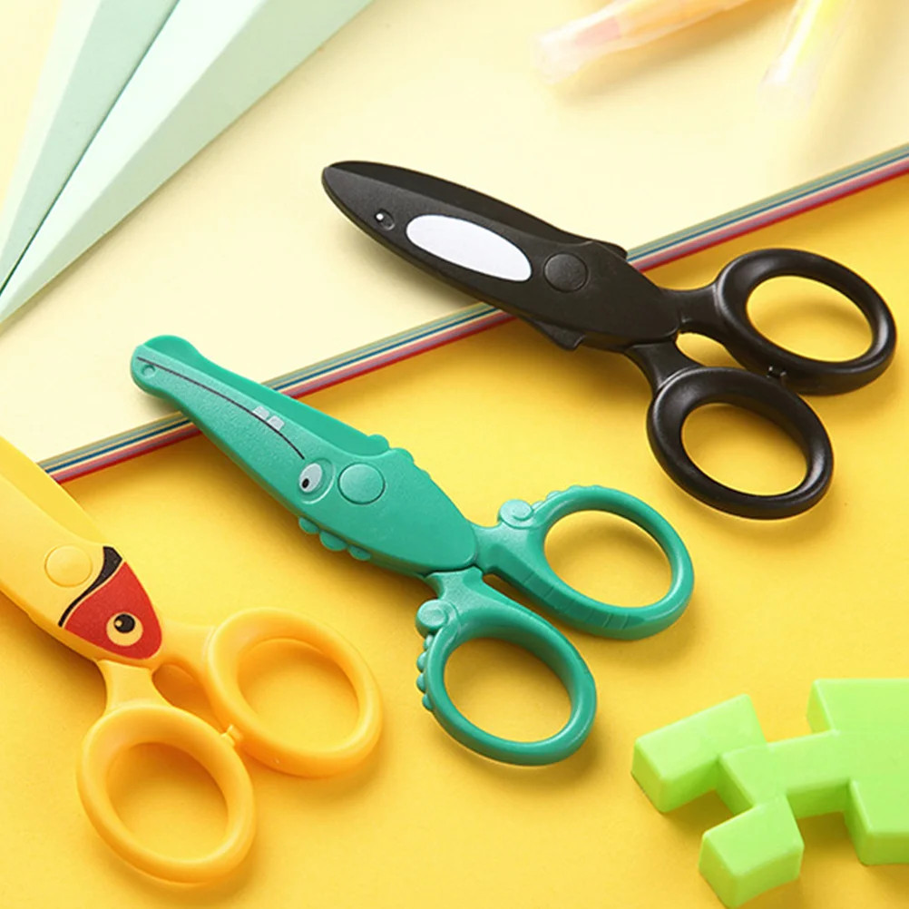 2Pcs Kids Plastic Scissors Safe Blunt Tip Children Cutting Tools for Crafts DIY Projects School Art Activities