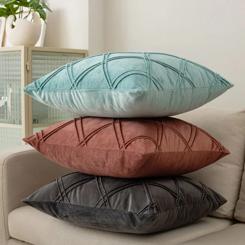 1/2 Stück handgefertigter Taillenkissenbezug aus holländischem Samt, ultraweicher, rosafarbener Plüsch-Kissenbezug, dekorativer Kissenbezug für Sofa, Schlafzimmer – Detail 6