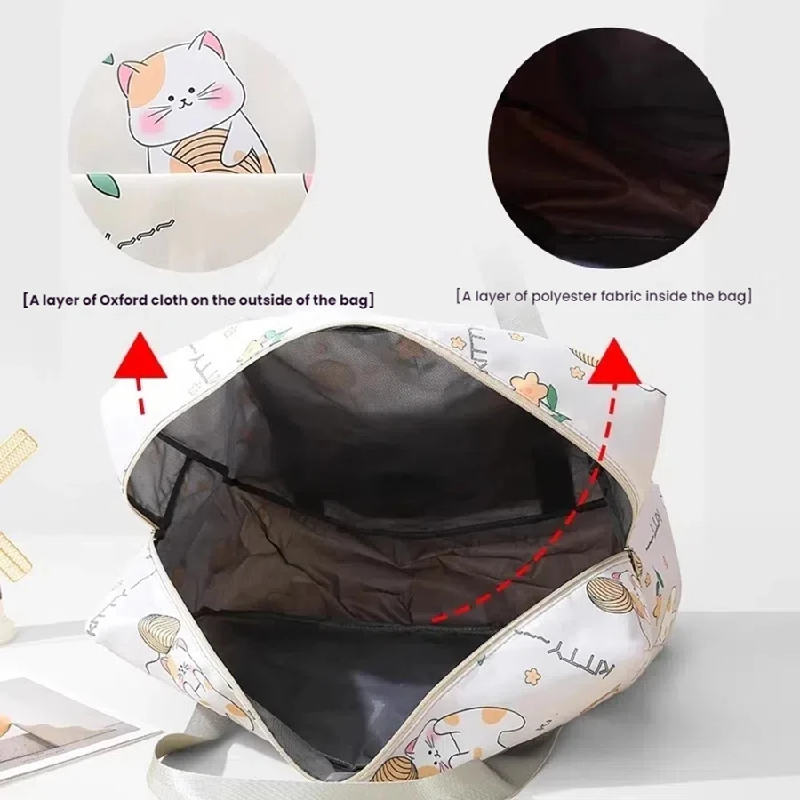 Torba podróżna o dużej pojemności z kreskówek na krótkie dystanse, ciągnięta ręcznie, lekka, odpowiednia dla studentów do przenoszenia bagażu. Torba