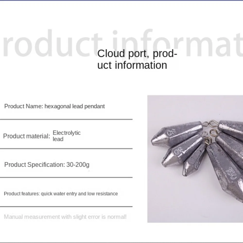 10g-200g Tail lead Sinker Fishing Lead concave bottom roadrunner tapering lead Sinkers  Lead Weights 10g-100g Fishing Tackle