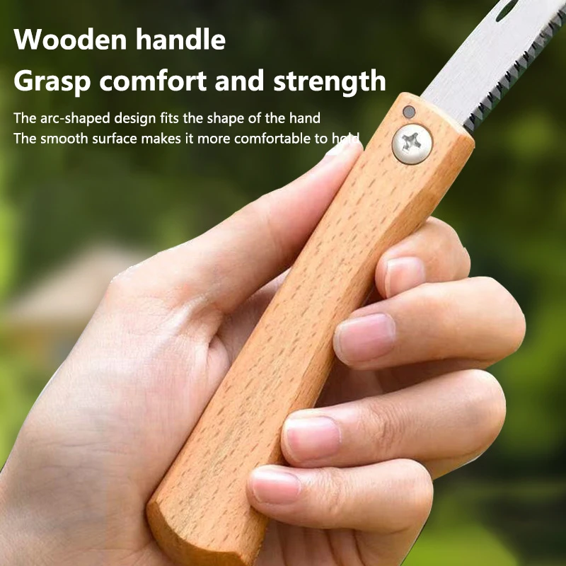 منشار يدوي صغير قابل للطي مقبض خشبي غير قابل للانزلاق منشار قابل للطي منشار قطع فلوش لأداة قطع البلاستيك اليدوية