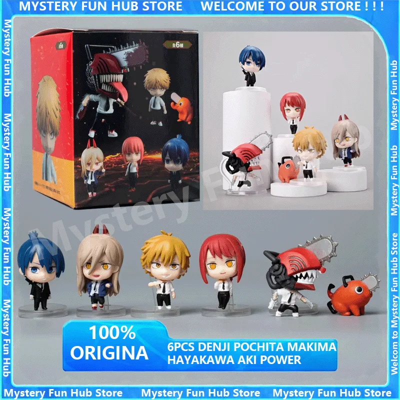 

In Stock 6pcs Denji Pochita Makima Hayakawa Aki Power Anime Figurine Action Figure Decor Toys Doll Christmas Gift With Box
