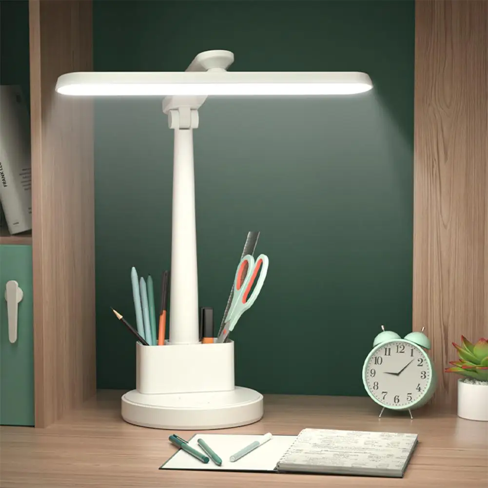 Lampe de table LED tactile à intensité variable avec porte-stylo, veilleuse pour chambre à coucher, protection des yeux, bureau, étudiant, nouveau