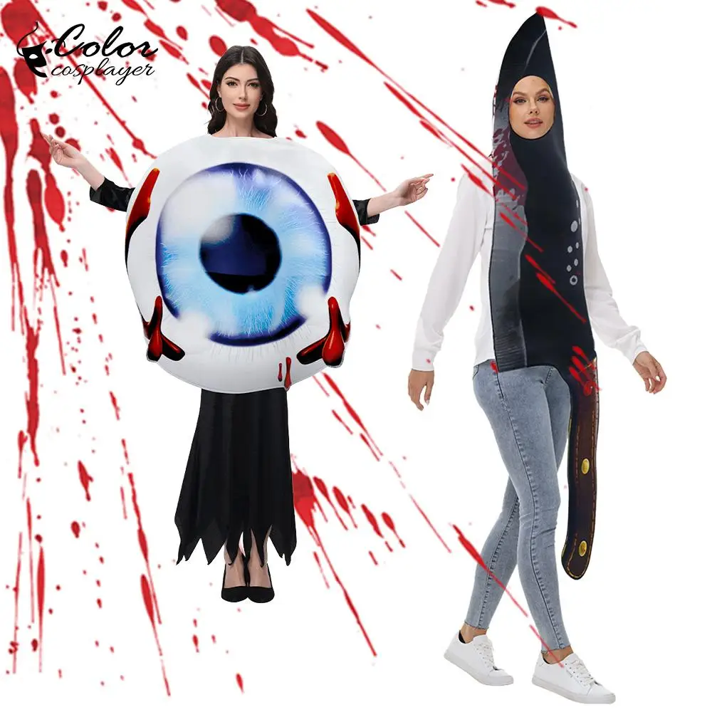 

Забавный наряд для глазного яблока, костюмы для косплея на Хэллоуин, наряды с кровавым ножом, нарядное платье, одежда для мамы, одежда для выступлений, костюмы из губки