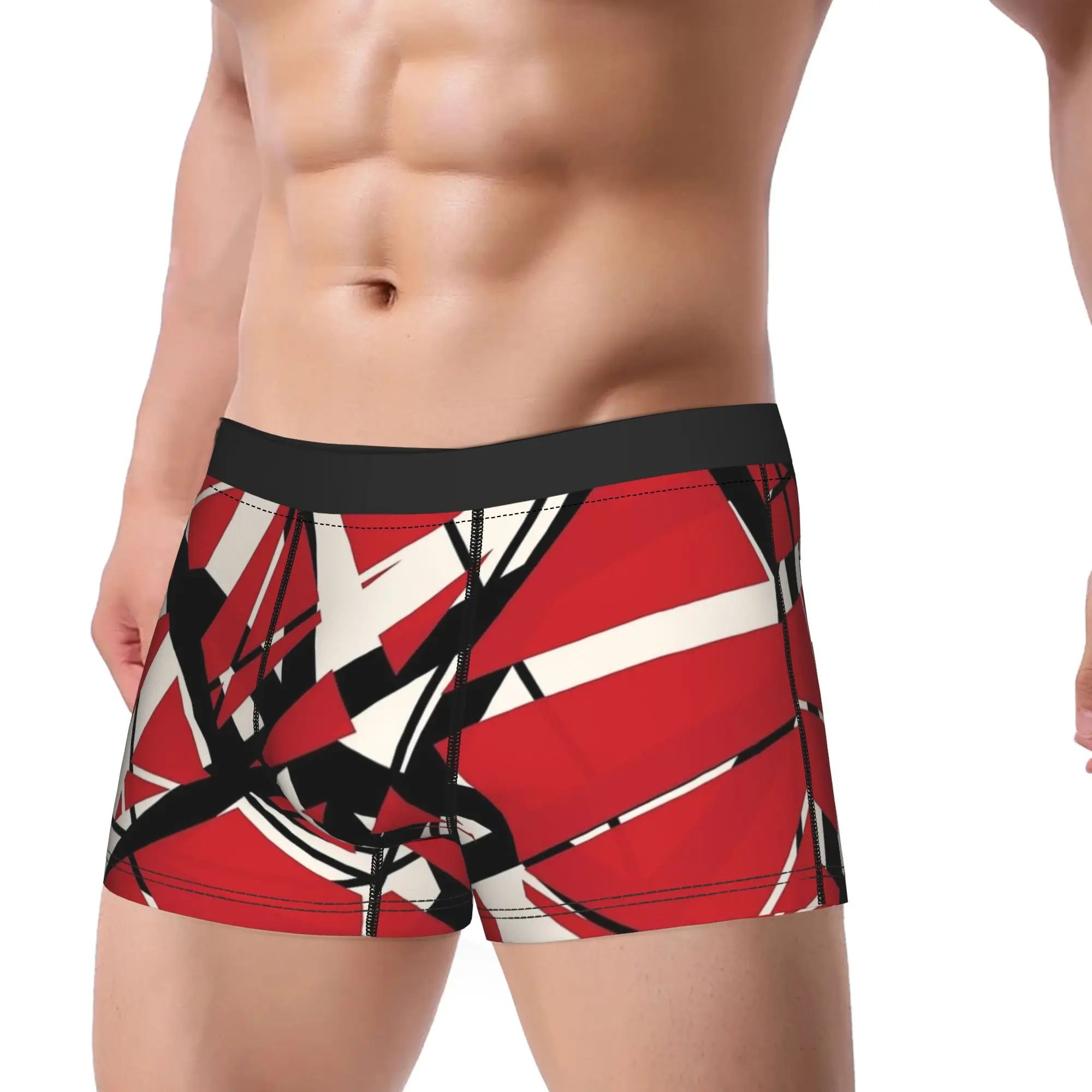 

Мужские трусы-боксеры EVH Stripes Van Halen Red Design, удобные, больших размеров, хит продаж
