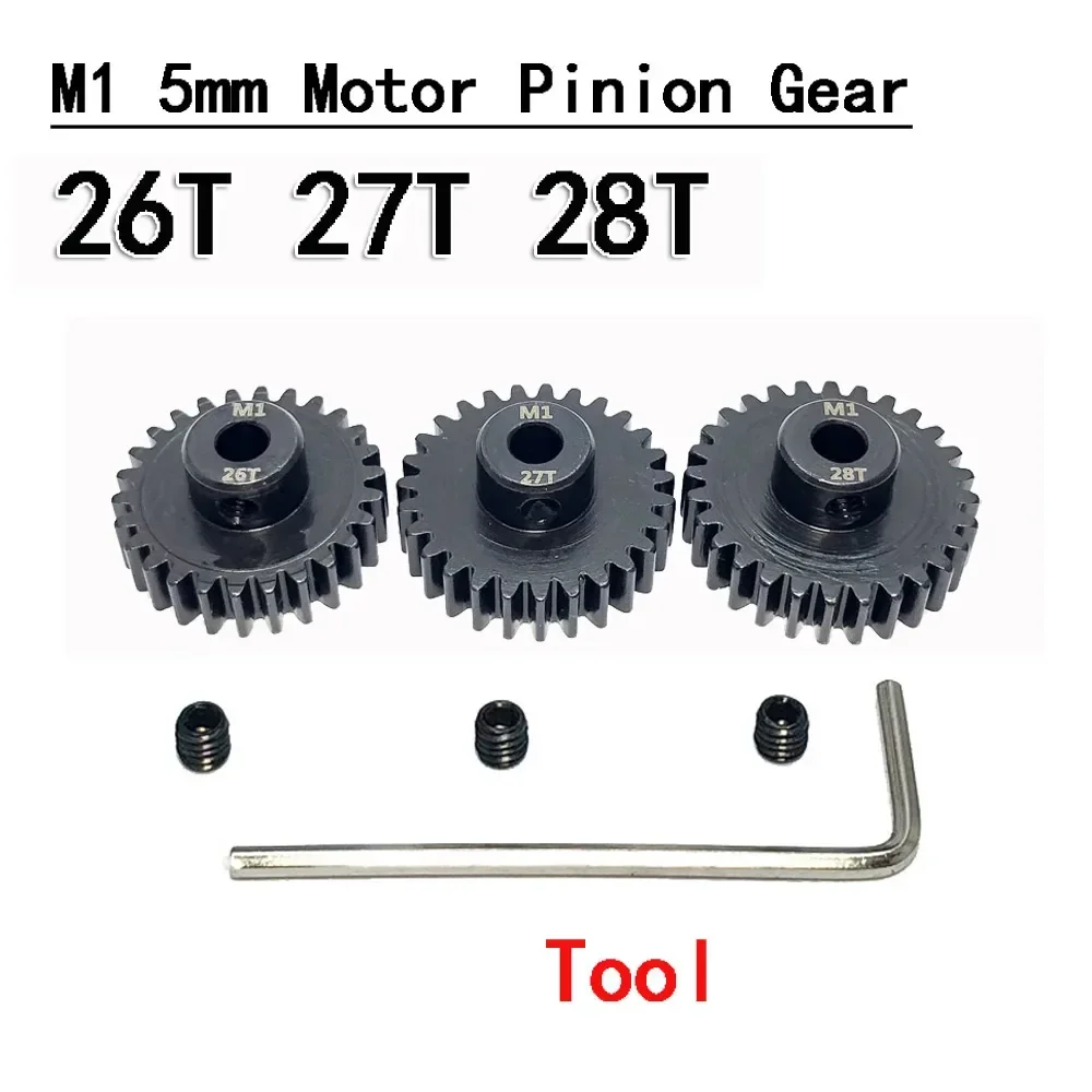 3Pcs M1 5mm 11T-13T/14T-16T/17T-19T/20T-22T/23T-25T/26T-28T/28T-30T Pinion Motor Gear for 1/8 1/5 RC Buggy Car Monster Truck