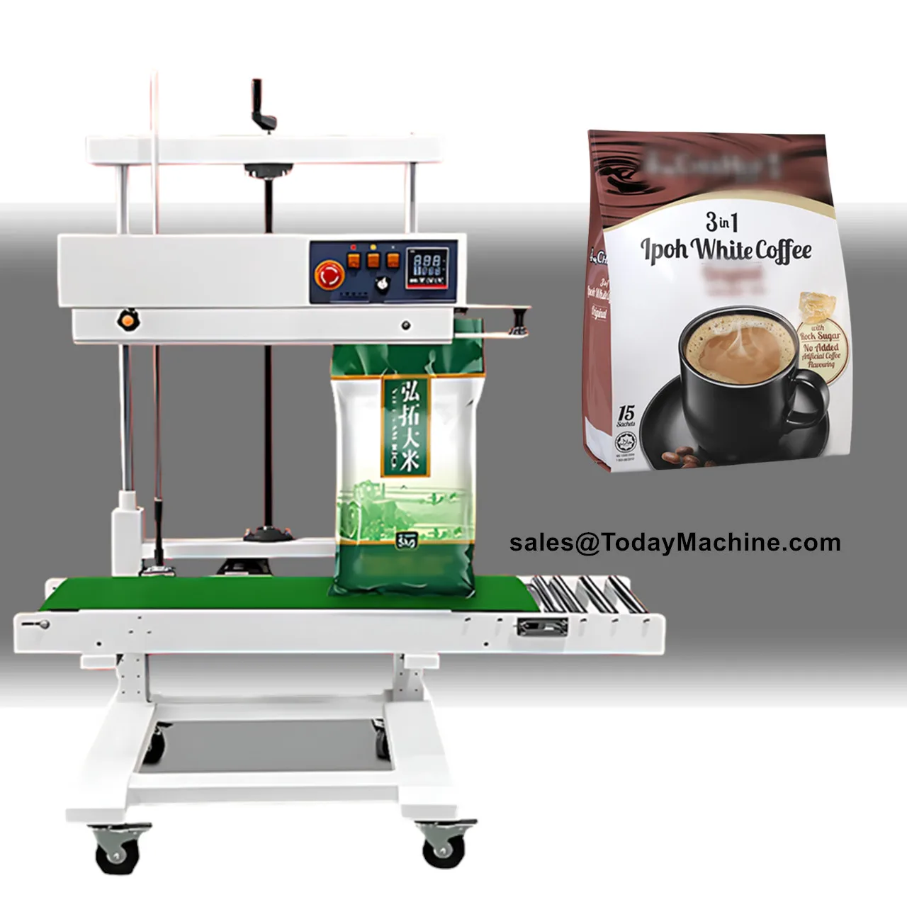 

Vertical PP PE Alum Foil Bag Automatic Pouch Food Band Continuous Sealing Machine