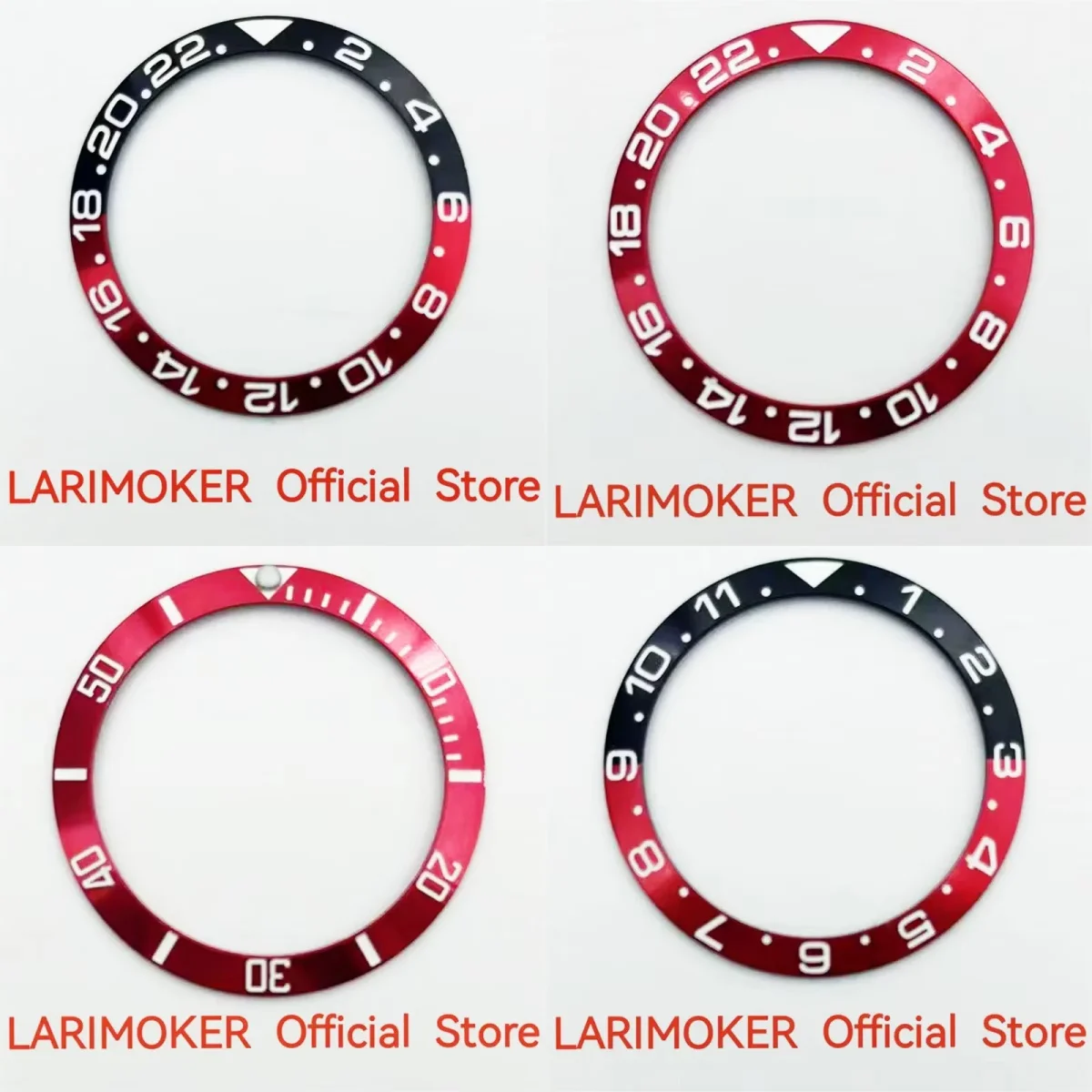 

LARIMOKER 38 мм красный/черный красный керамический безель для часов без светящихся деталей часов подходит для 40 мм водонепроницаемый корпус часов аксессуар для часов