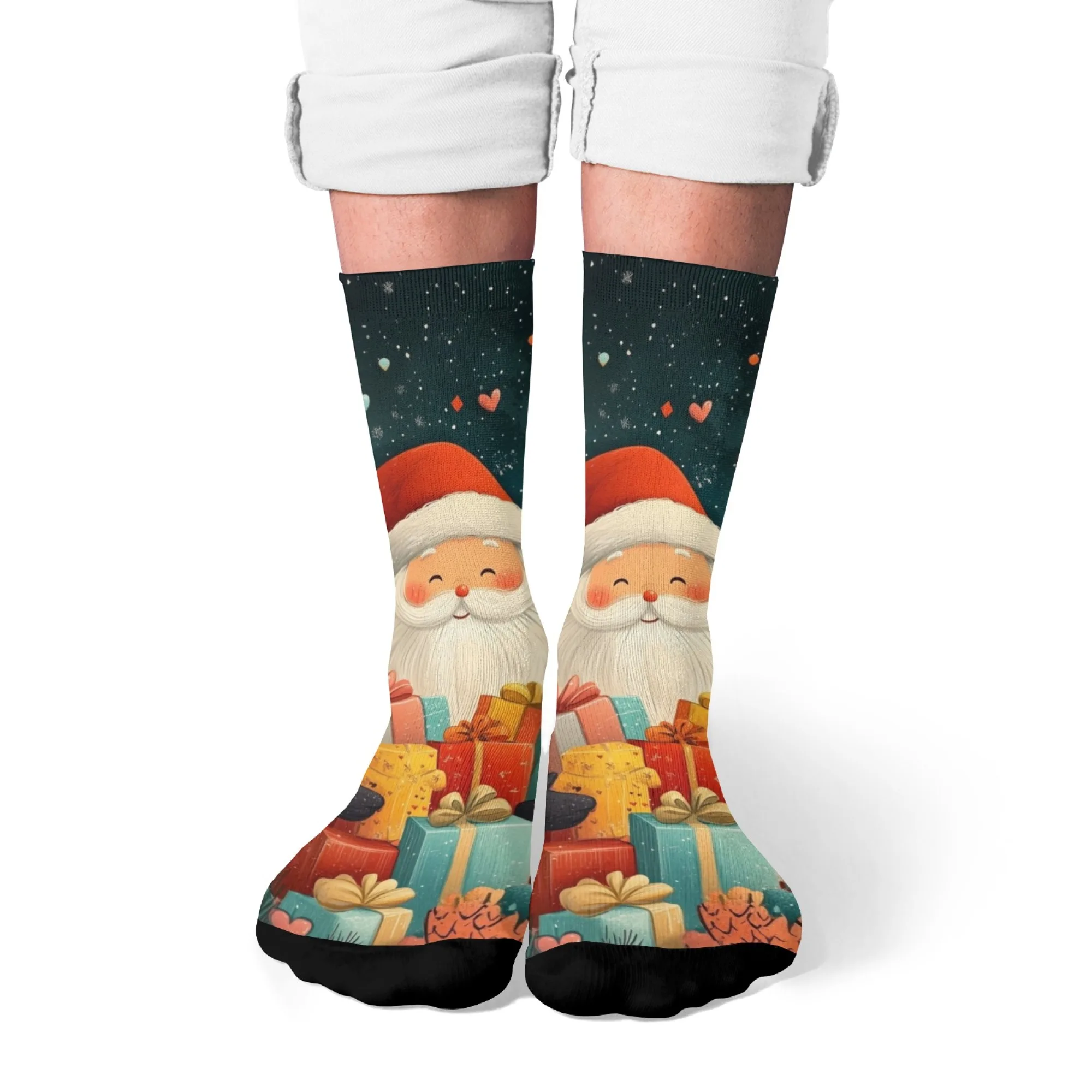 

Новинка в стиле Харадзюку, милые носки с Санта-Клаусом, удобные нескользящие повседневные модные носки унисекс, забавные носки с героями мультфильмов с Рождеством