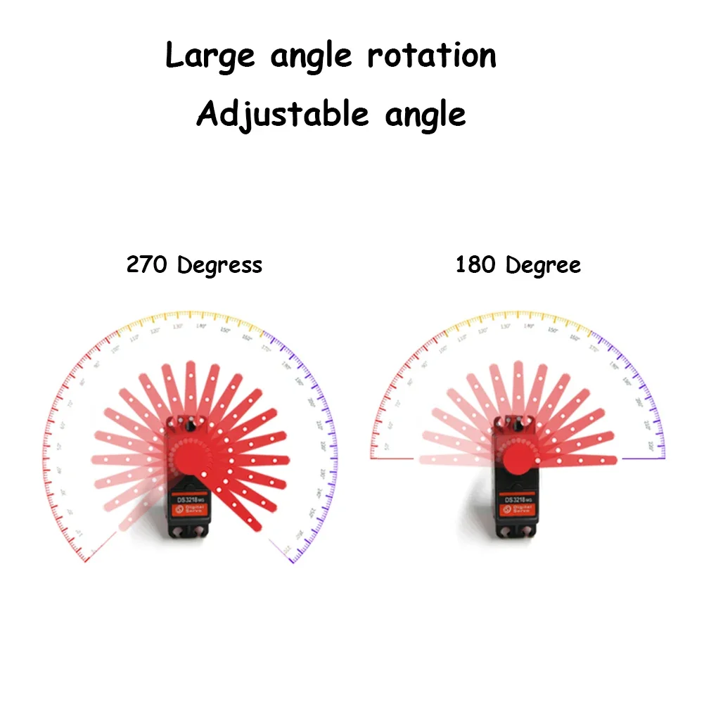 Digital Servo 20KG with U-shaped Bracket Copper Gear 180/270 Degree Angle Adjustable Waterproof Motor for RC Car Robot Toy #T3