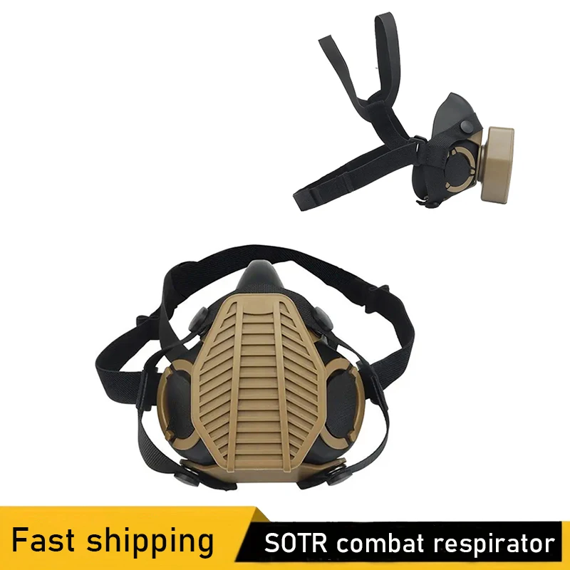 Respirateur de chasse, respirateur de combat SOTR, demi-masque de protection extérieure, masque anti-poussière pour jeux de guerre, accessoires de chasse