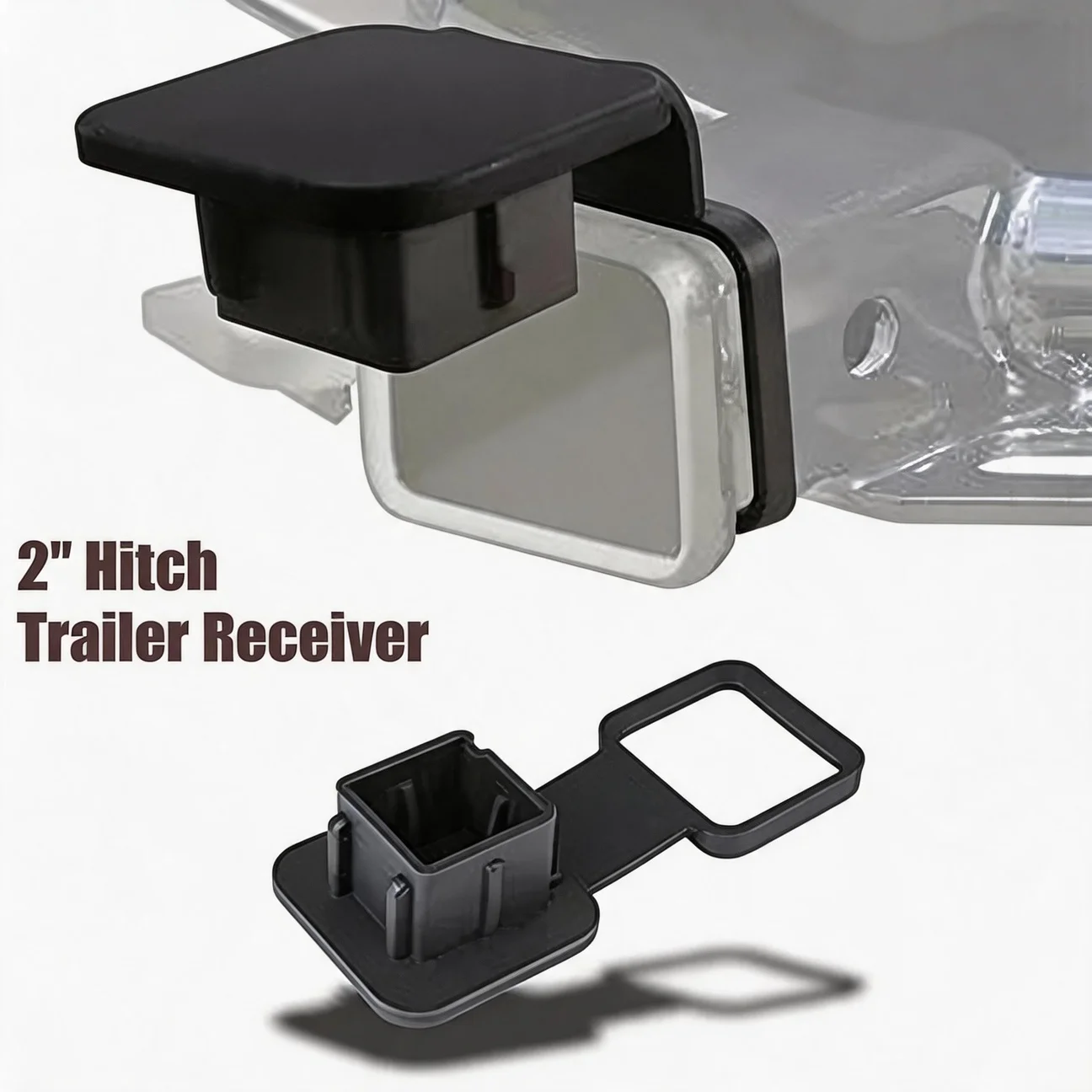 Rubber 2-Inch Trailer Hitch Tube Cover Towing Hitch Covers Universal Plug Tube Cap Protector Trailer Hitch Receiver Cover Plug