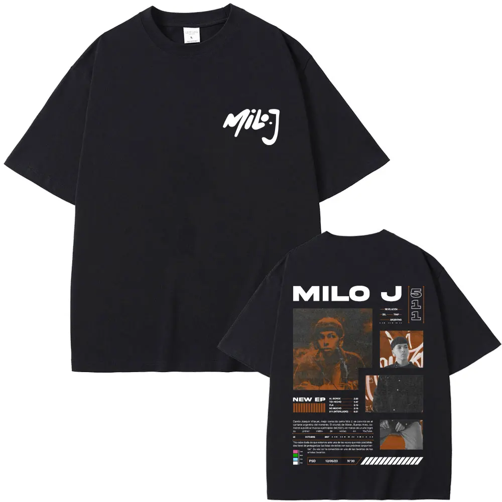 

Rapper Milo J 511 Album Graphic Print T Shirts Men Women Fashion Vintage Trend T-shirts Men's Crewneck Cotton Oversized T-shirt