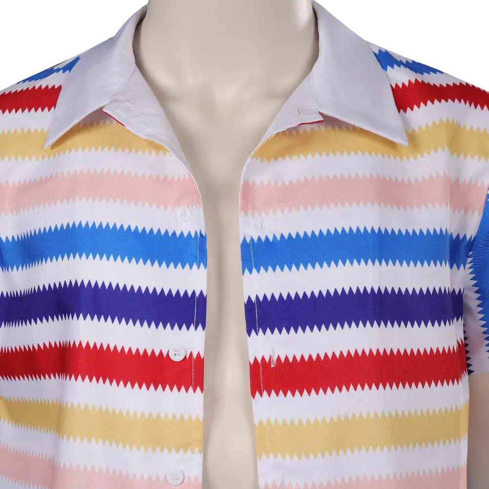 켄 코스프레 코스튬 레인보우 스트라이프 셔츠 코트, 성인 남성 변장 의상, 할로윈 카니발 파티 정장, 새로운 패션