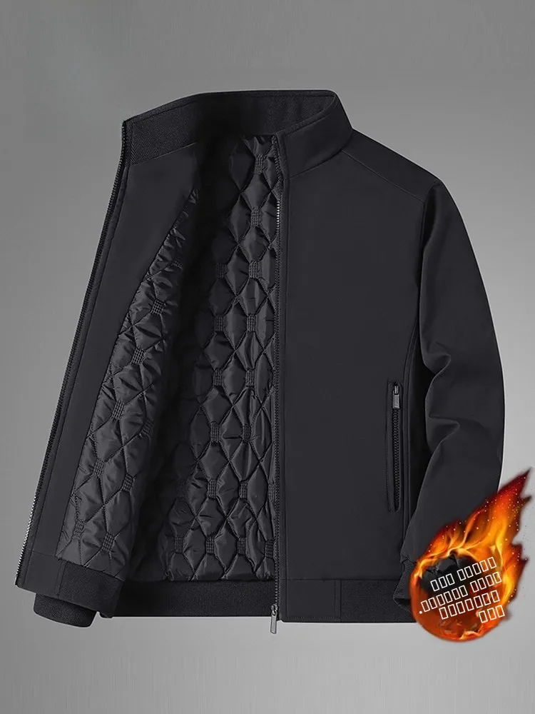 الرجال الشتاء القطن Jaet حجم كبير منتصف العمر أبي الملابس Fce مبطنة Thiened Adstrative Sle معطف مقنع #3