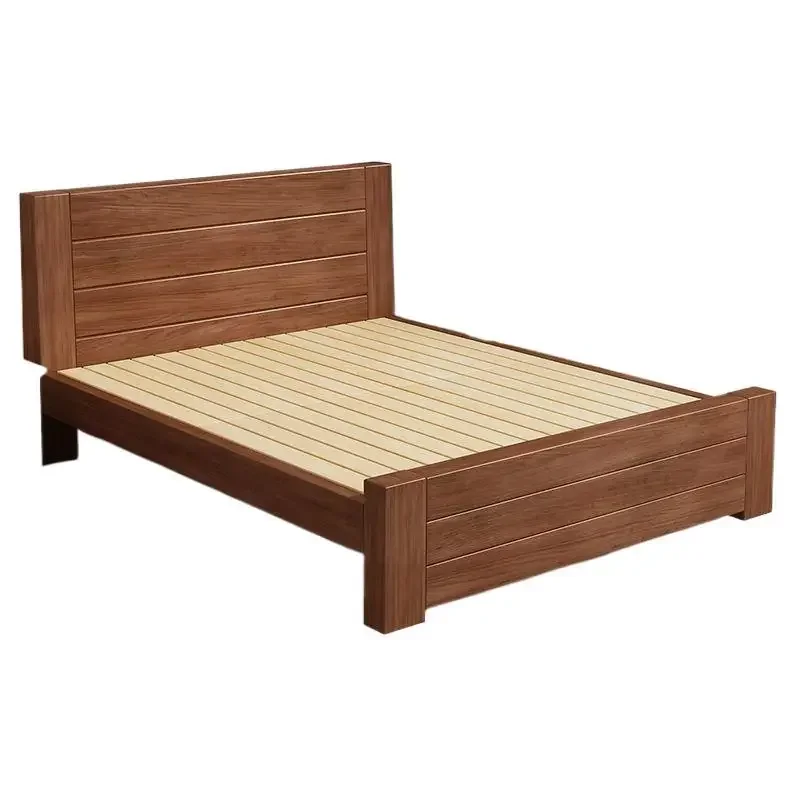 E****my modern simple Chinese solid wood bed double bed 1.8 meters rental room single bed 1.5 meters 1 meter household
