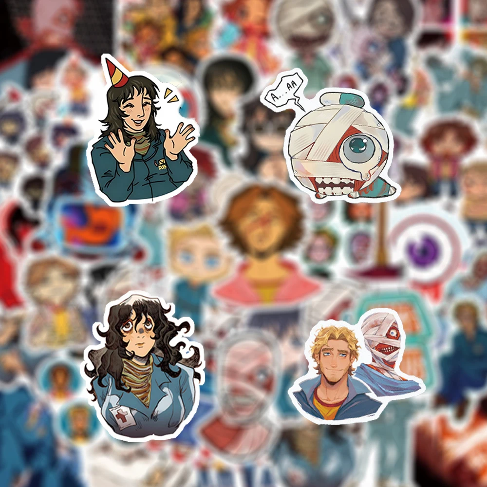 

10/30/55pcs Mouthwashing Anime Graffiti Stickers Horror Game Sticker Skateboard Phone Luggage Car Cool Waterproof Decals Packing