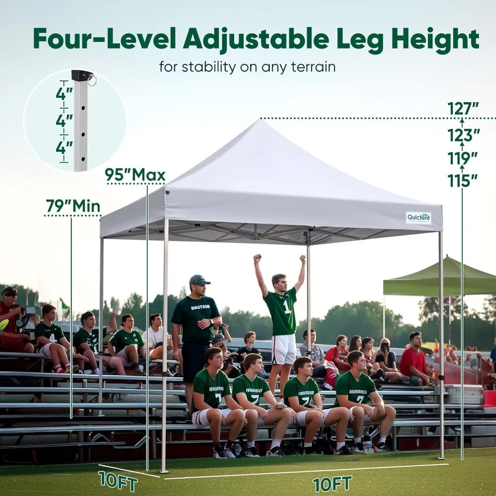 Сверхмощная выдвижная палатка с навесом 10x10 — водонепроницаемая, простая установка, коммерческие навесы для улицы, высота внутренней части 11 футов, подходит для мероприятий