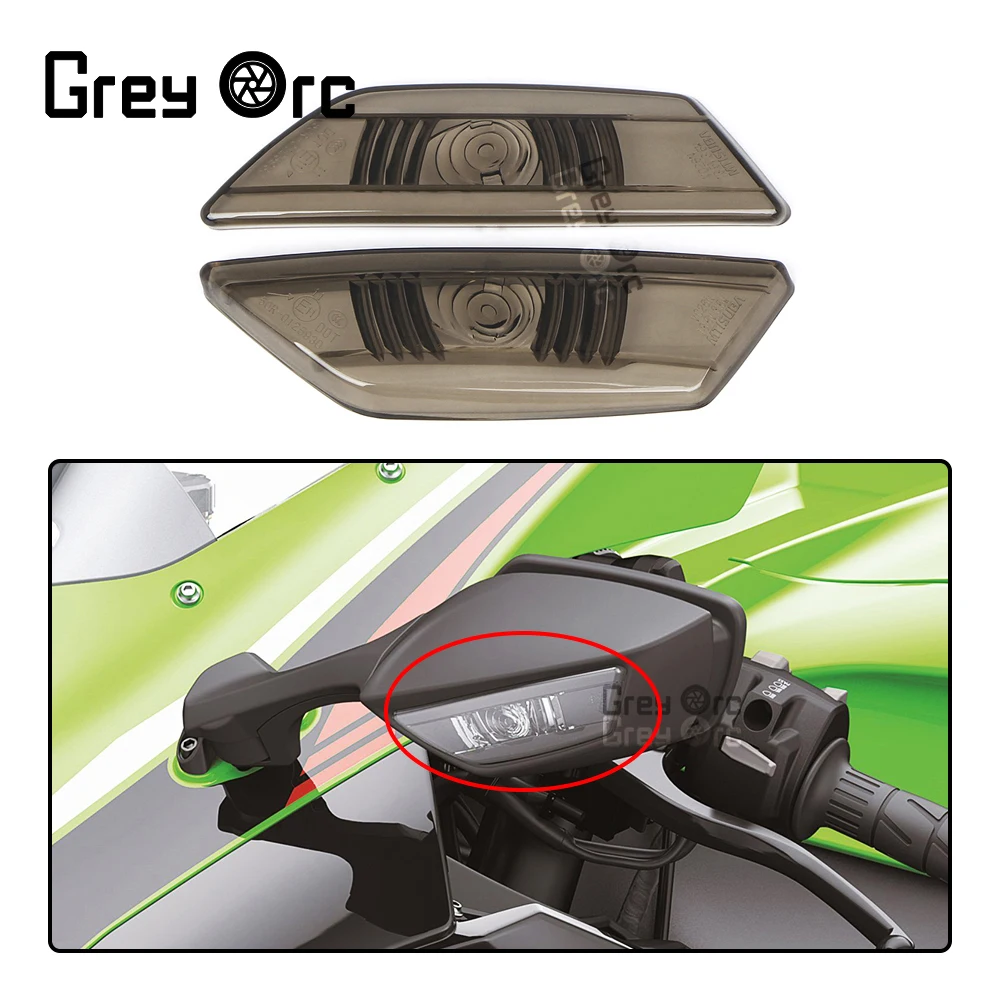 Rearview Light Cover For Kawasaki Ninja ZX-10R ZX10R ZX 10R 2019 2020 2021 Rear Mirrors ABS LED Turn Signal Lamp Lens