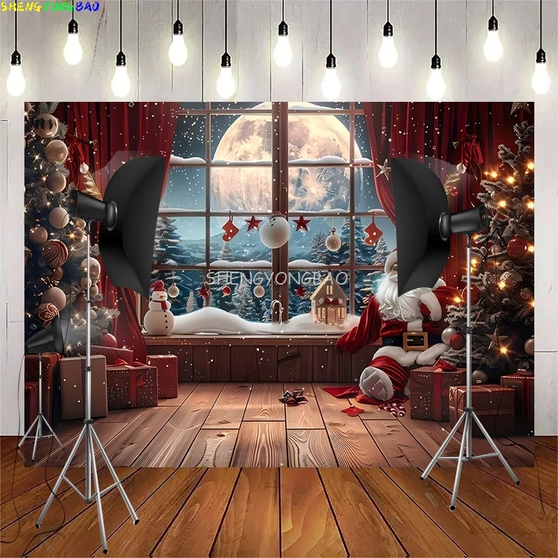 

Merry Christmas Day Gift Photography Backdrops Props Indoor Decoration Winter Wonderful Xmas Eve New Year Background RD-10