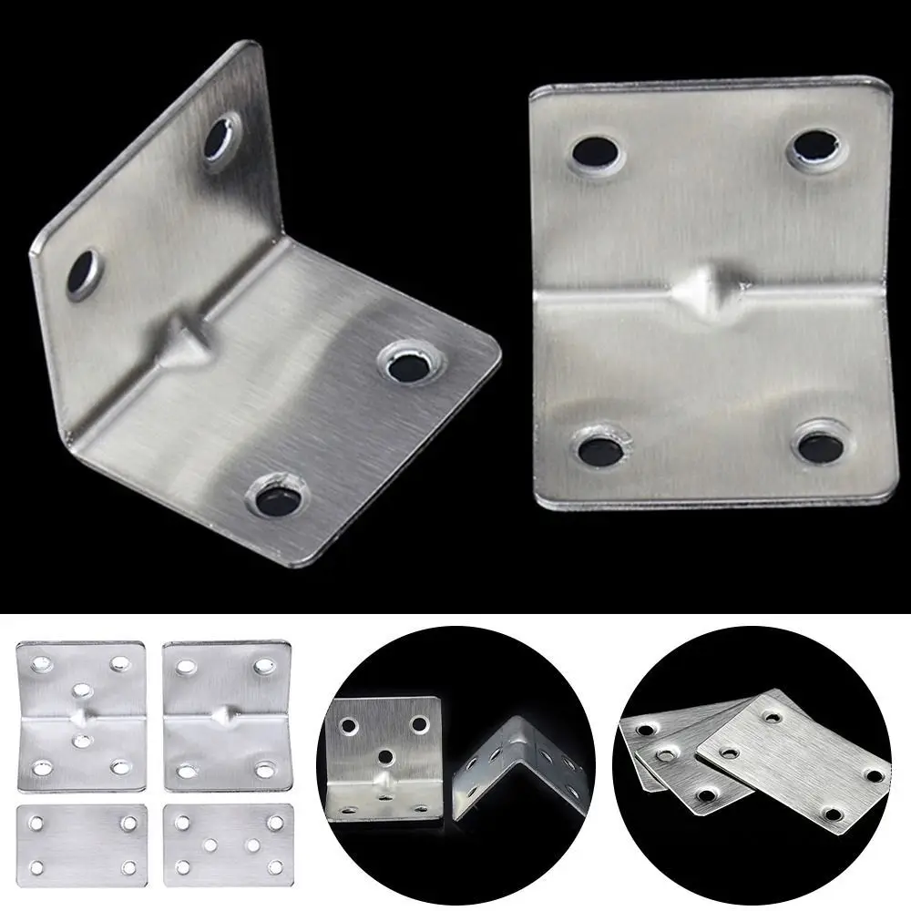 5Pcs/set Furniture Corner Connector Corner Bracket Right Angle Support Stainless Steel L-shaped Corner Stand Supporting