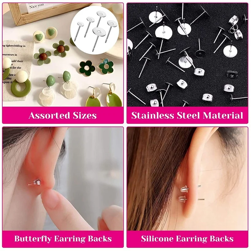 Earring Posts And Backs Earring Making Supplies Earring Making Kit For DIY Earrings And Jewelry Making