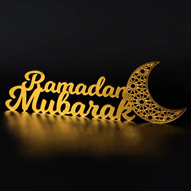 

Eid Mubarak Wooden Moon Castle Arch Letter Table Ornament Ramadan Kareem Decorations For Home 2025 Islamic Muslim Party Supplies