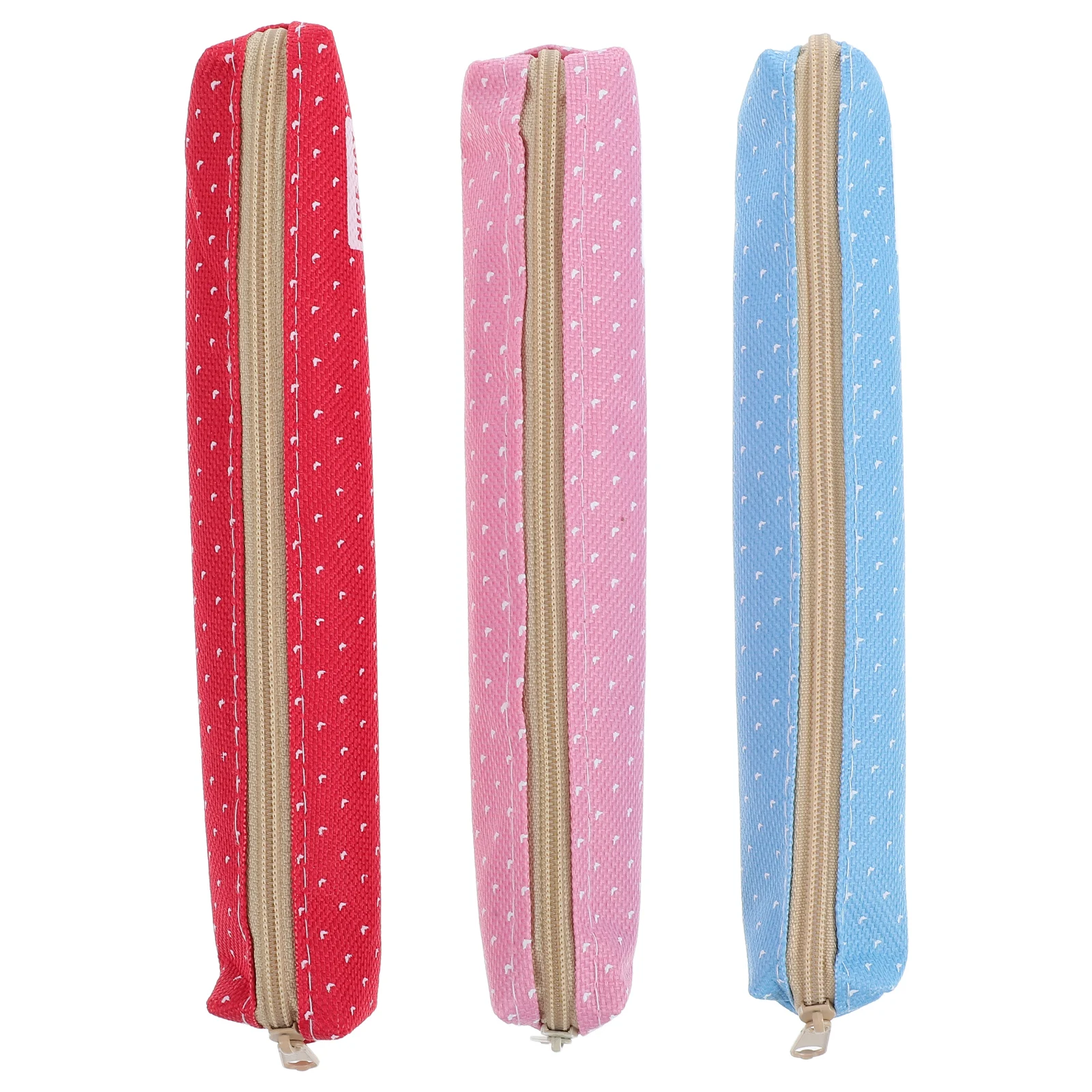 

3 Pcs Candy Color Pen Bag School Pencil Pouch Canvas Case Cute Artist Storage
