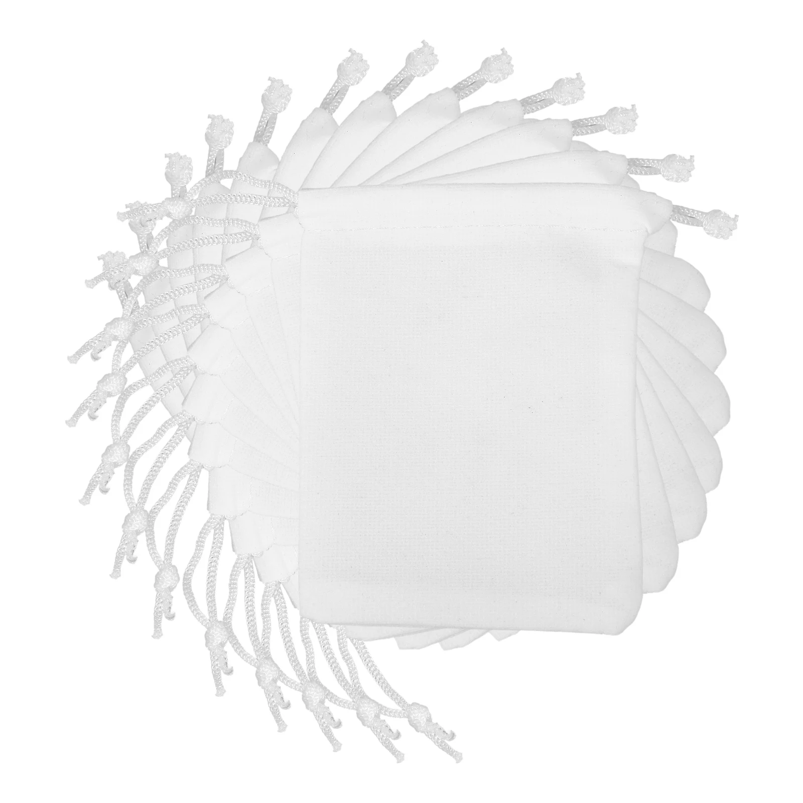 

60 Pcs Jewelry Gift Bags White Cloth Drawstring Small Storage Pouches Wedding Party Favor Bag Packaging Accessories