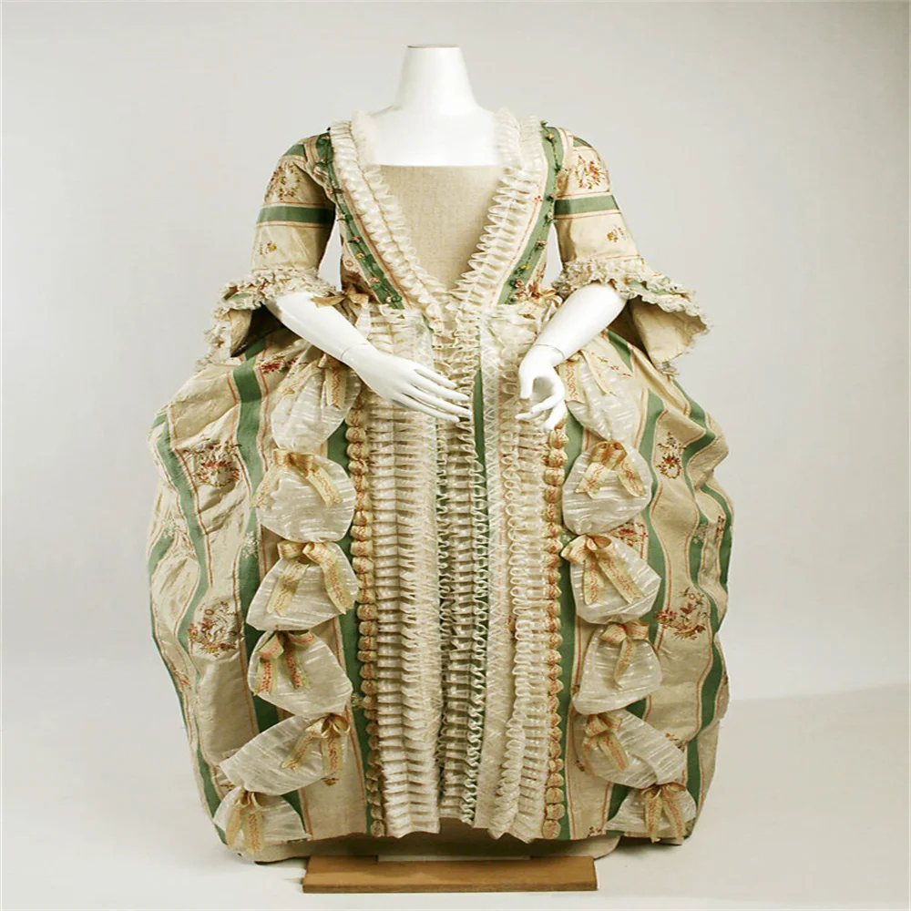 

1770s Baroque Rococo Robe a la francaise Georgian Sack-back Dress French Court Queen Marie Antoinette Ball Gown