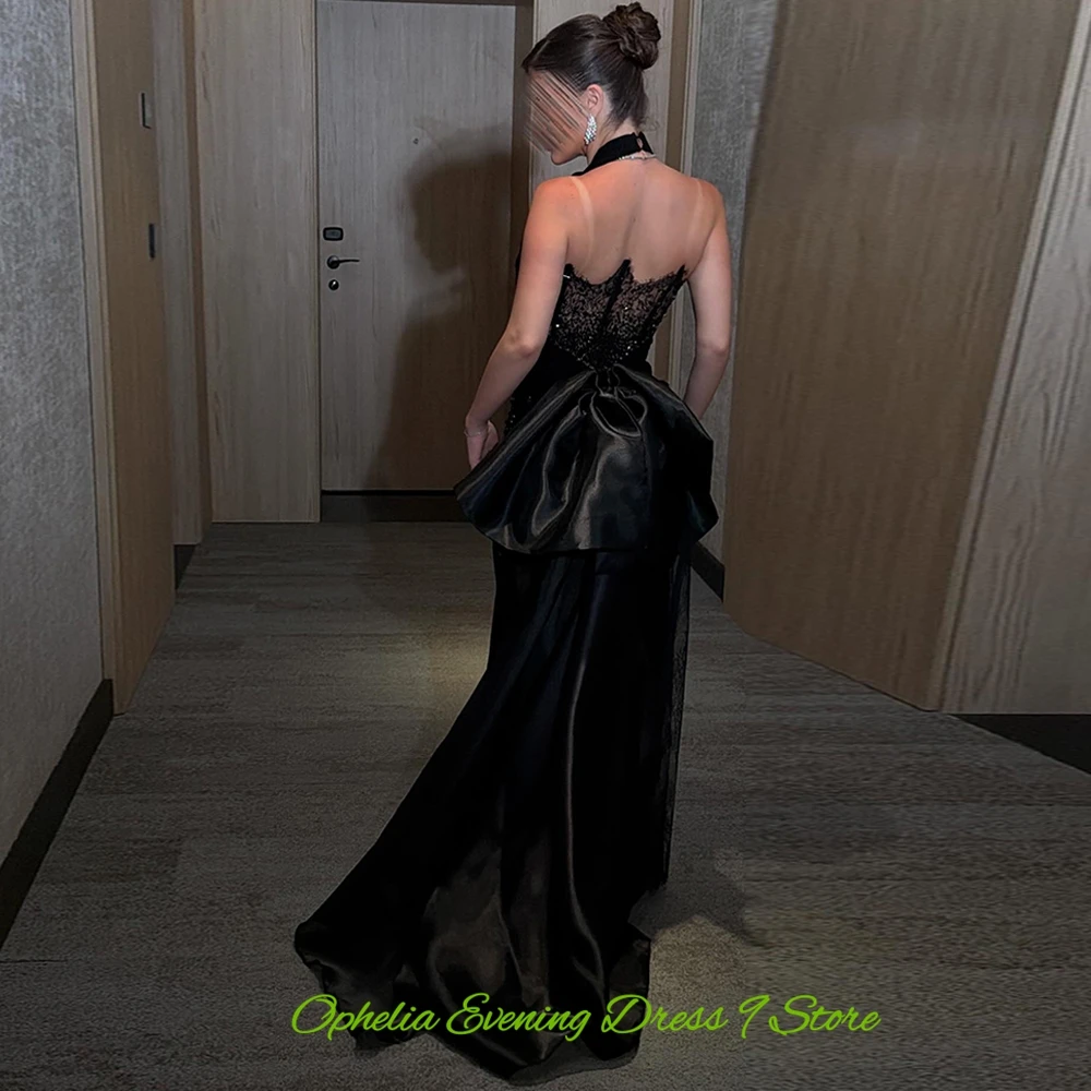 Formal Jersey Evening Dress Graceful Halter Mermaid Prom Dresses Delicate Bow Panel Train Customized Special Occasion Gowns