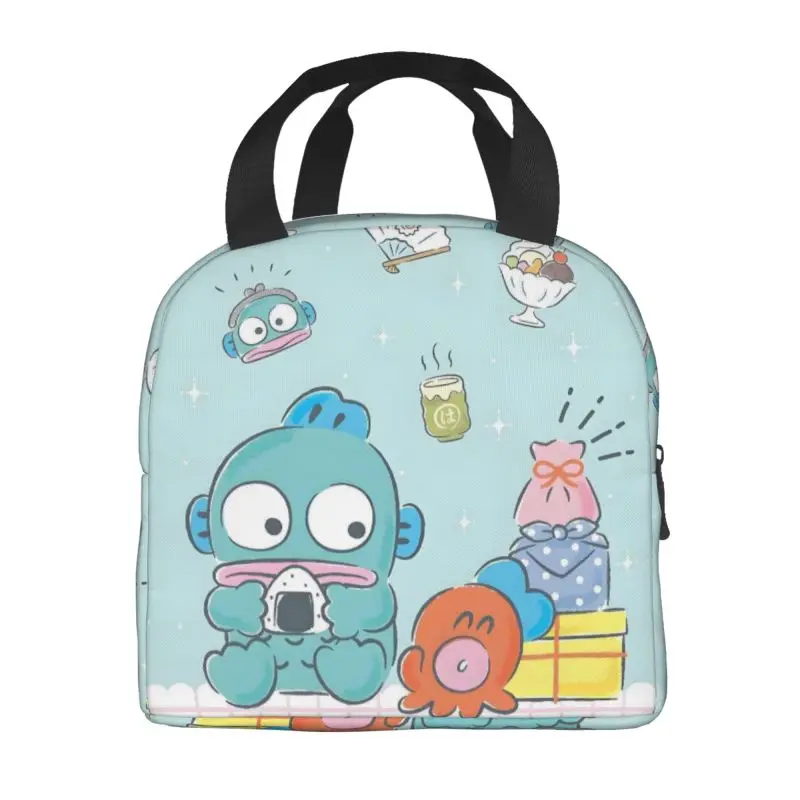 Hangyodon الحرارية معزول حقيبة الغداء النساء الأسماك القبيحة Kawaii الكرتون أنيمي المحمولة حاوية الغداء طفل مدرسة الأطفال عبوة طعام