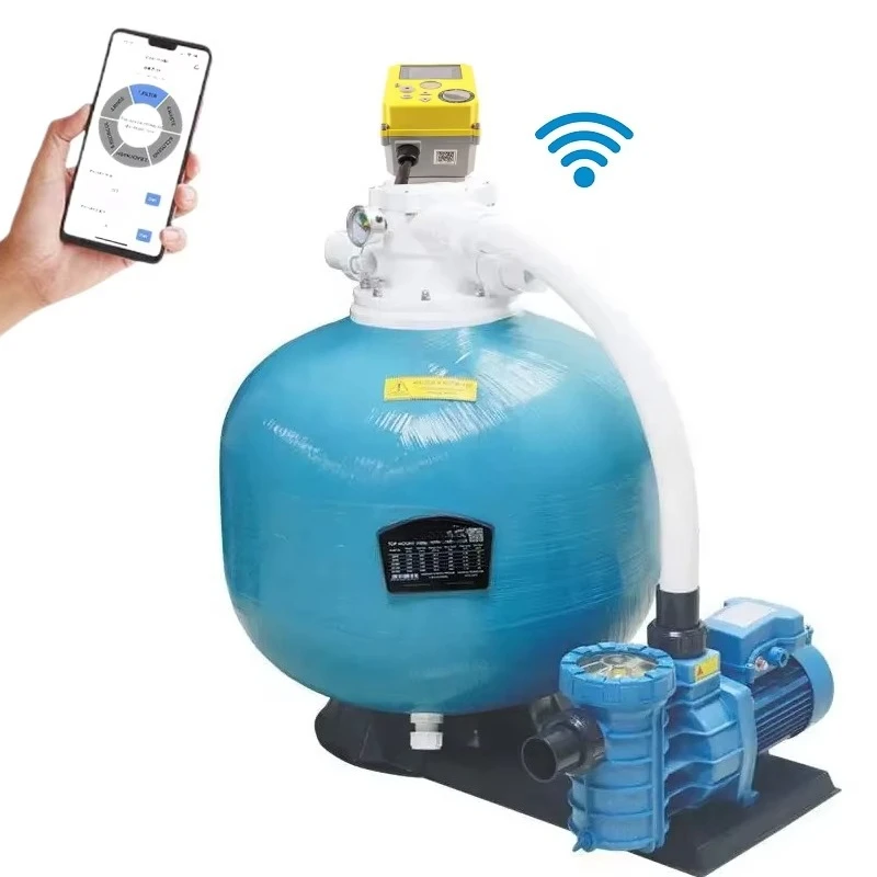 Fully automatic WiFi control swimming pool filtration system, automatic backwash sand filter