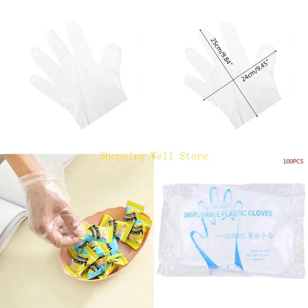 KX4B 80/100 PCS 일회용 미트 식기 세척 주방 작업 알레르기 무료 반 정전기
